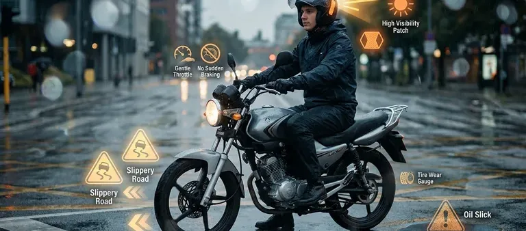 Débuter en 125 sous la pluie